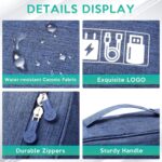 Electronics Organizer Bag, Waterproof Portable Travel Case for Cables Chargers Accessories, Multi-Purpose Digital Storage Pouch, Large Capacity, Navy, 1PCS - Image 7