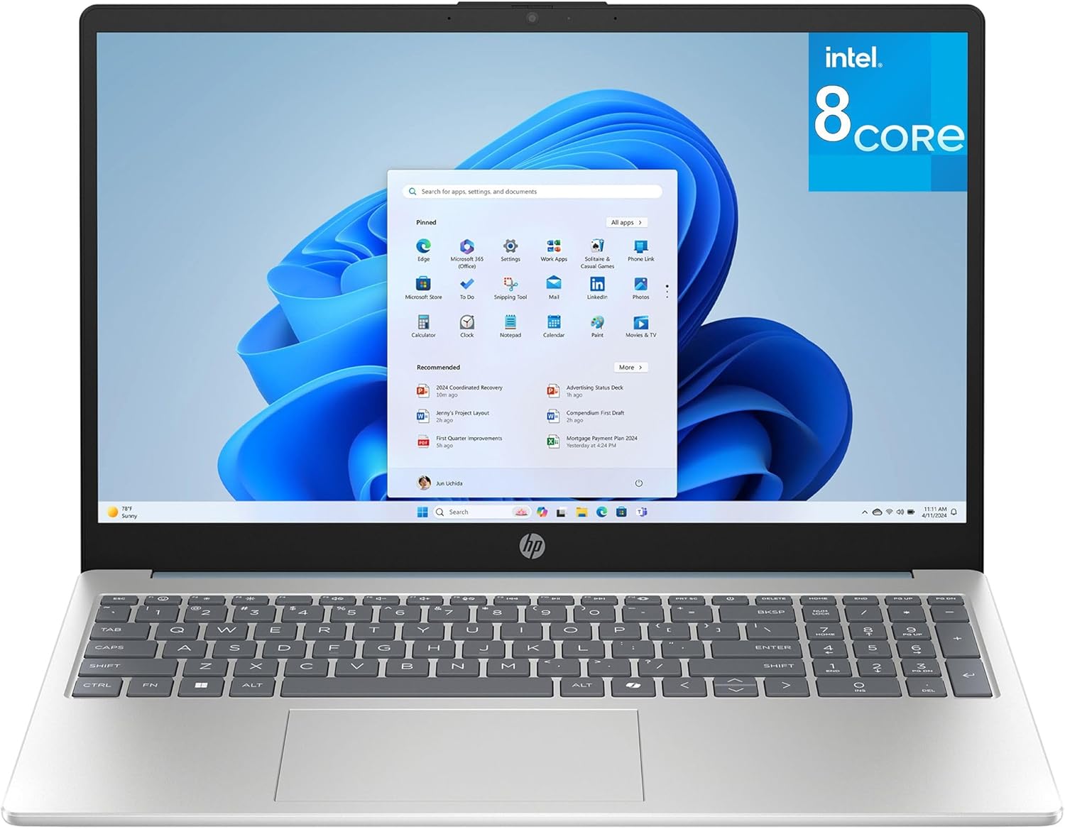 HP Touchscreen Laptop Computer for College Student Home, 15.6″ FHD, 16GB DDR4 RAM, 256GB PCIe SSD, Intel Processor 8-Core, WiFi 6, Bluetooth 5.4, HDMI, Moonlight Blue, Windows 11 Home