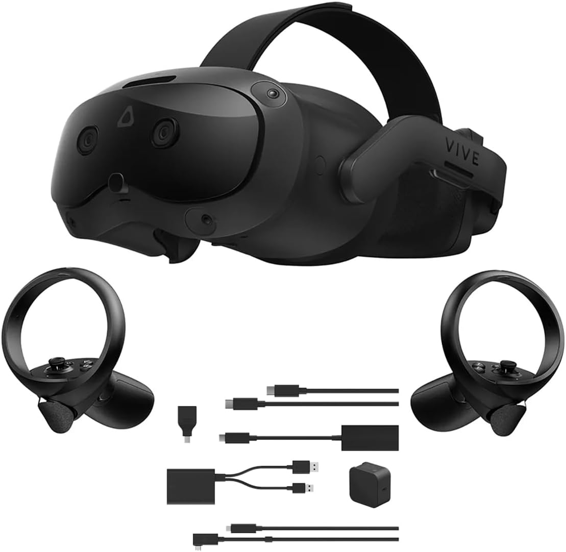 HTC Vive Focus Vision VR Headset with Controllers, Business Edition, Bundle with Streaming Kit