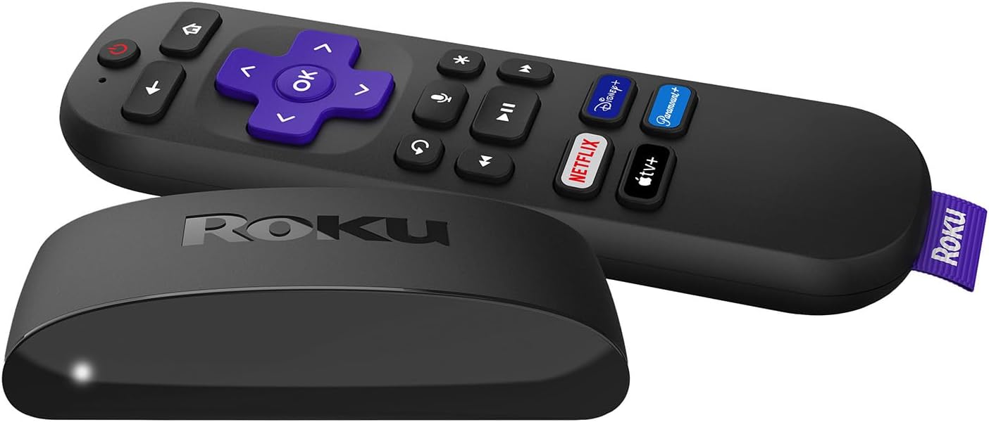 Roku Express 4K+ | HD/4K/HDR Streaming Device with Voice Remote, TV Controls, Fast Wi-Fi, Premium HDMI Cable, and Easy Setup (Renewed)