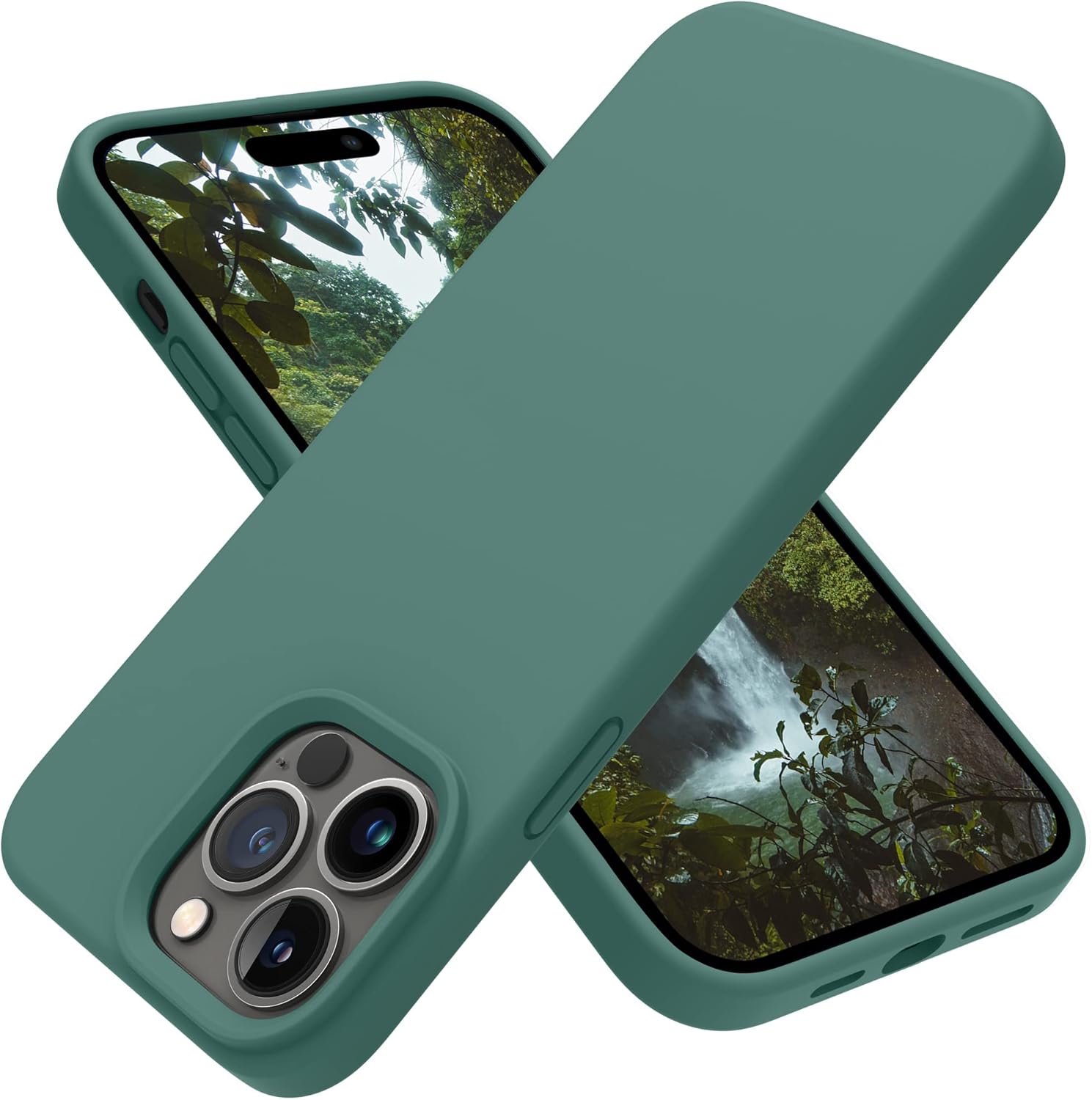 OTOFLY Designed for iPhone 14 Pro Case, Silicone Shockproof Slim Thin Phone Case for iPhone 14 Pro 6.1 inch (Pine Green)