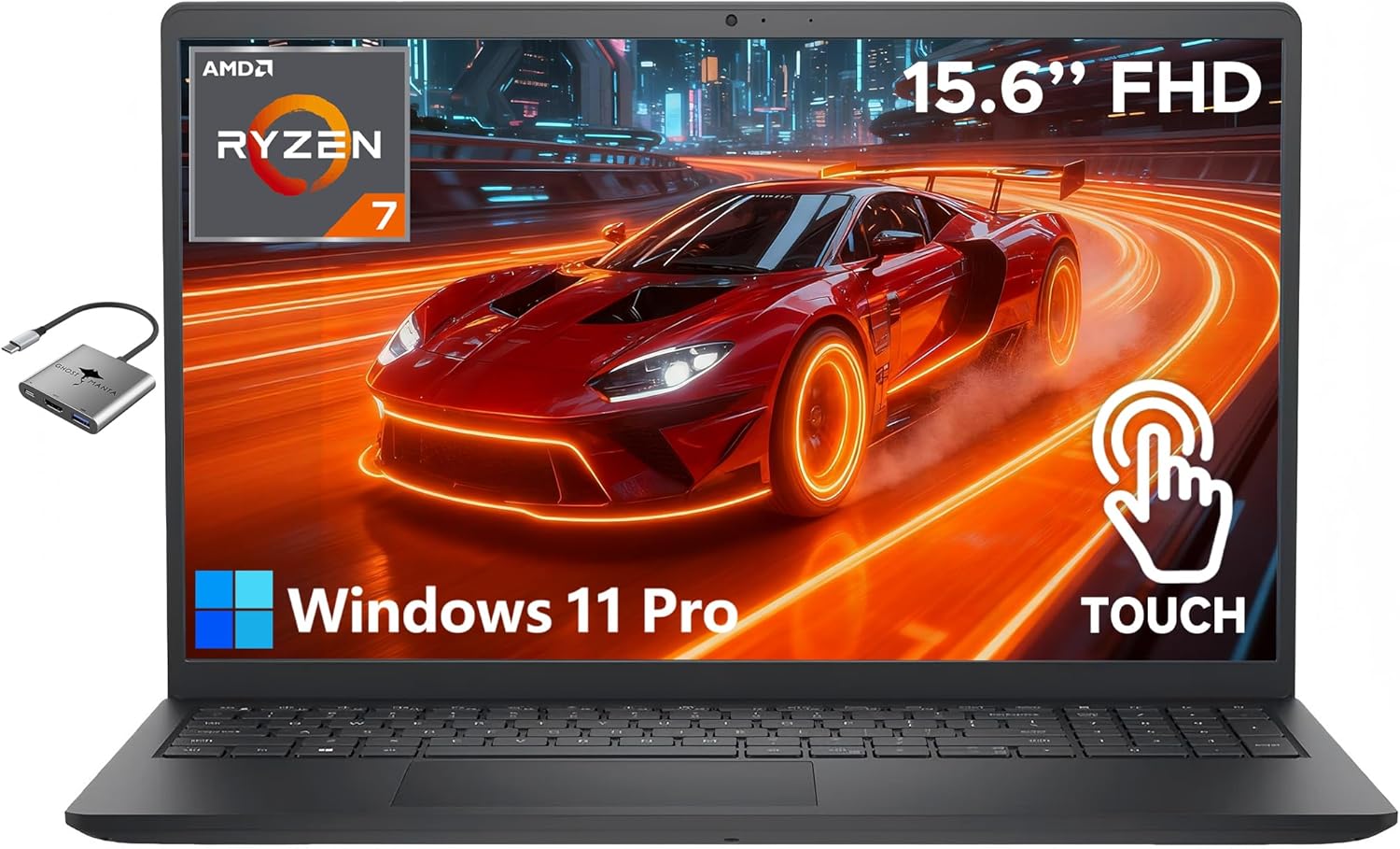 Dell Inspiron 15.6″ FHD Touchscreen Laptop for Student and Business, 8-Core Ryzen 7 (Beat i7-12650H), 16GB RAM 1TB SSD, Long Battery Life, Webcam, Bluetooth, HDMI, WiFi, Win 11 Pro w/GM Accessory