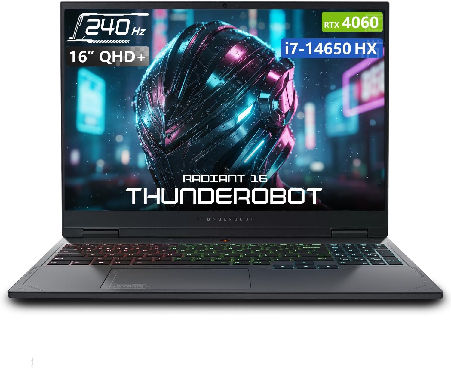 Thunderobot Radiant 16 4060 2.5K Gaming Laptop | 16″ QHD+ 240Hz Display | 14th Gen Core i7-14650HX | GeForce RTX 4060 | 32GB DDR5 | 1TB SSD | RGB Backlit KB | Wi-Fi 6 | Win 11 Home | Gray