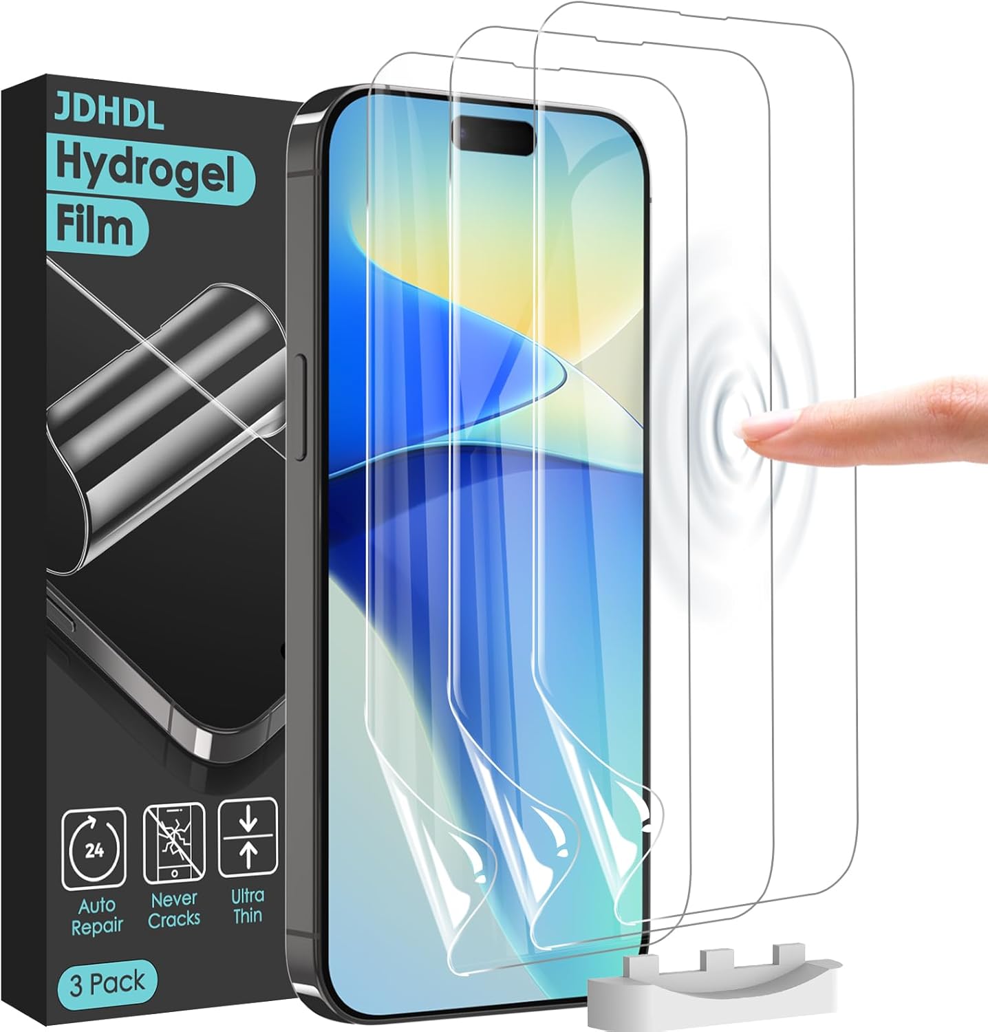 3 Pack Flexible Film Screen Protector for iPhone 16 Pro Max, Non-breakable Soft TPU Hydrogel Film for iPhone 16 Pro Max Screen Protector Film (NOT Glass)