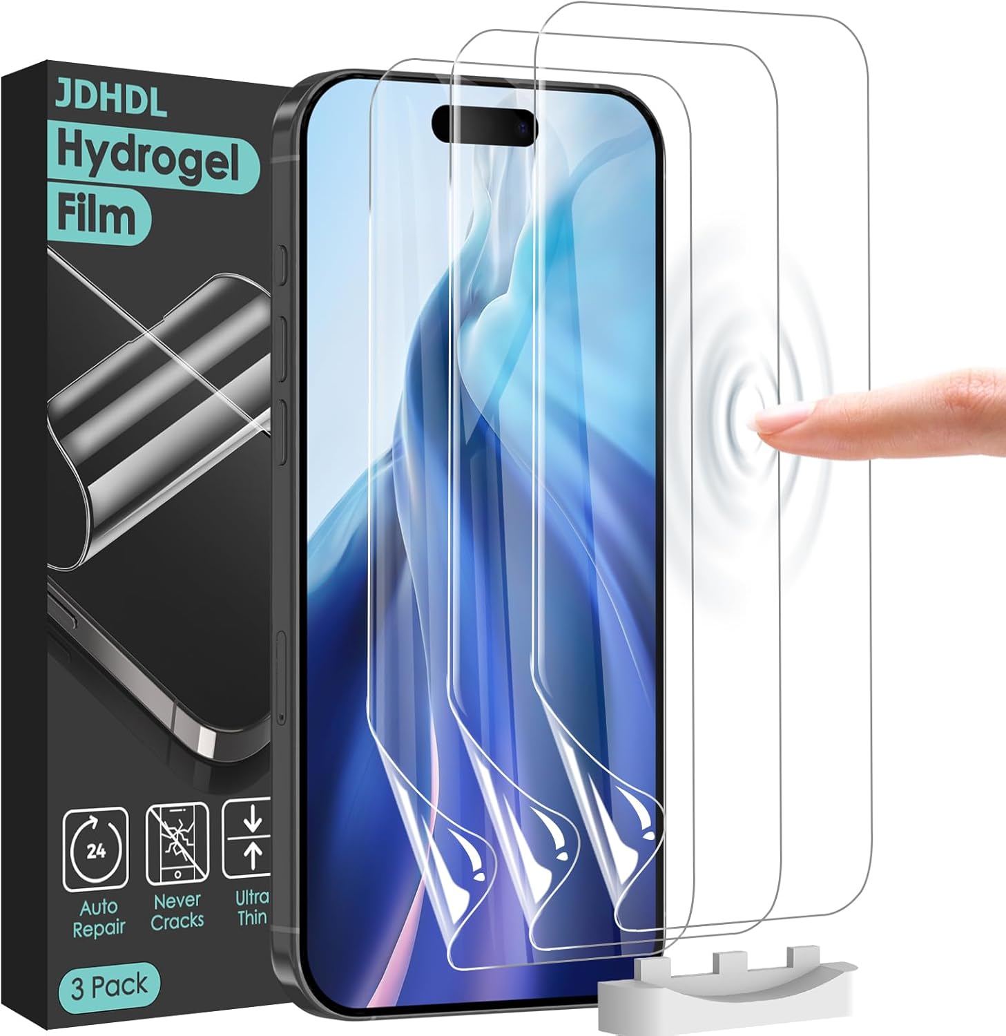 3 Pack Flexible Film for iPhone 17 Screen Protector[NOT GLASS], Non-breakable Soft TPU Hydrogel Film for iPhone 17, Invisible Thin, Scratch Resistant, Self-Healing