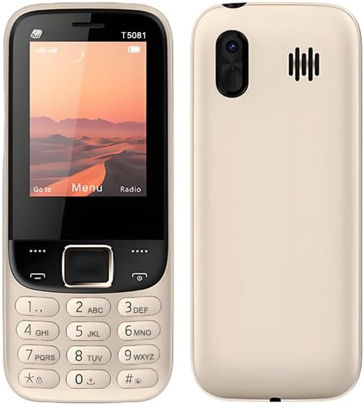 Unlocked Senior Cell Phone, 2.4 inch Screen, Big Button,Triple SIM, Easy to Use Mobile Phone with Large Capacity Battery, Flashlight, Voice Recorder, Calendar, Alarm Clock (T5081 – Gold)