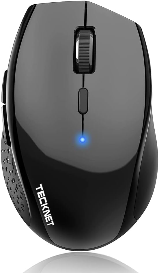 TECKNET Bluetooth Mouse, 4800 DPI Wireless Mouse, 2-Year Battery 6 Adjustable DPI, 6 Buttons Compatible with Laptop/Windows/Computer – Black