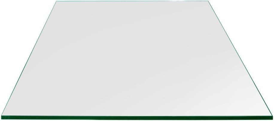 Dulles Glass 24 inch Square Glass Table Top – Tempered – 1/4″ Thick Glass Surface, Safe Flat Polished, Eased Corners, Multipurpose for Dining Table, Patio, Coffee and End Table