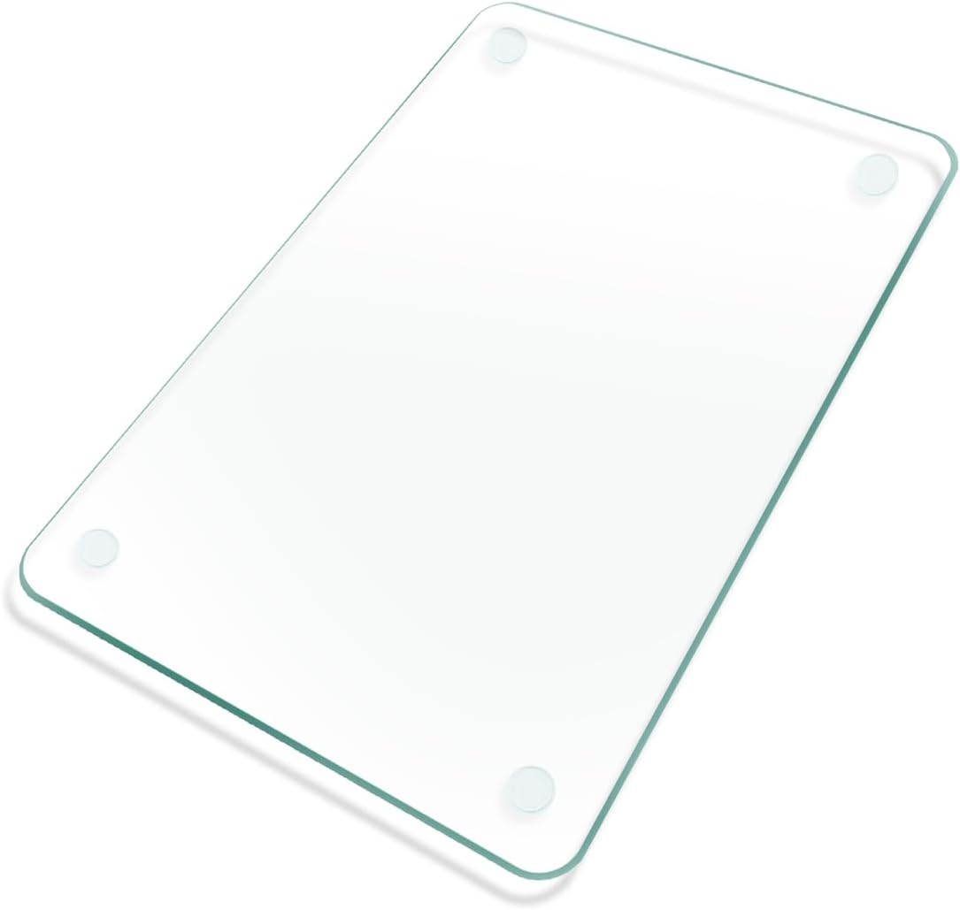 Tempered Glass Cutting Board, 12×8″ Cutting Board for Kitchen Counter,Small Size Clear Glass,with Non-Slip Feet, Scratch Resistant,Heat Resistant