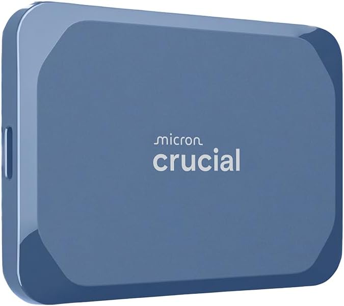 Crucial X10 8TB Portable SSD, Up to 2,100MB/s, USB 3.2 USB-C, External Solid State Drive, Compatible with Windows, Mac & Android, Durable Storage for Games, Photos & Files, Blue – CT8000X10SSD9-02