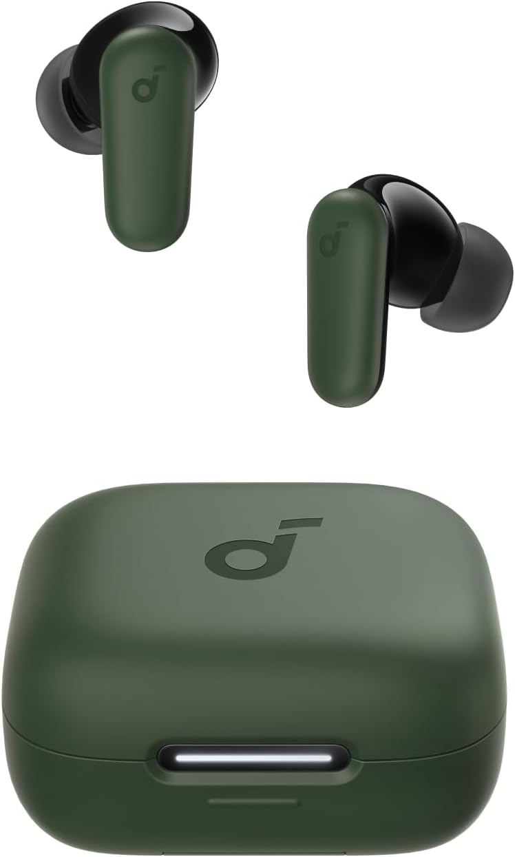 Soundcore P30i by Anker Noise Cancelling Earbuds, Strong and Smart Noise Cancelling, Powerful Bass, 45H Playtime, 2-in-1 Case and Phone Stand, IP54, Wireless Earbuds, Bluetooth 5.4 (Green)