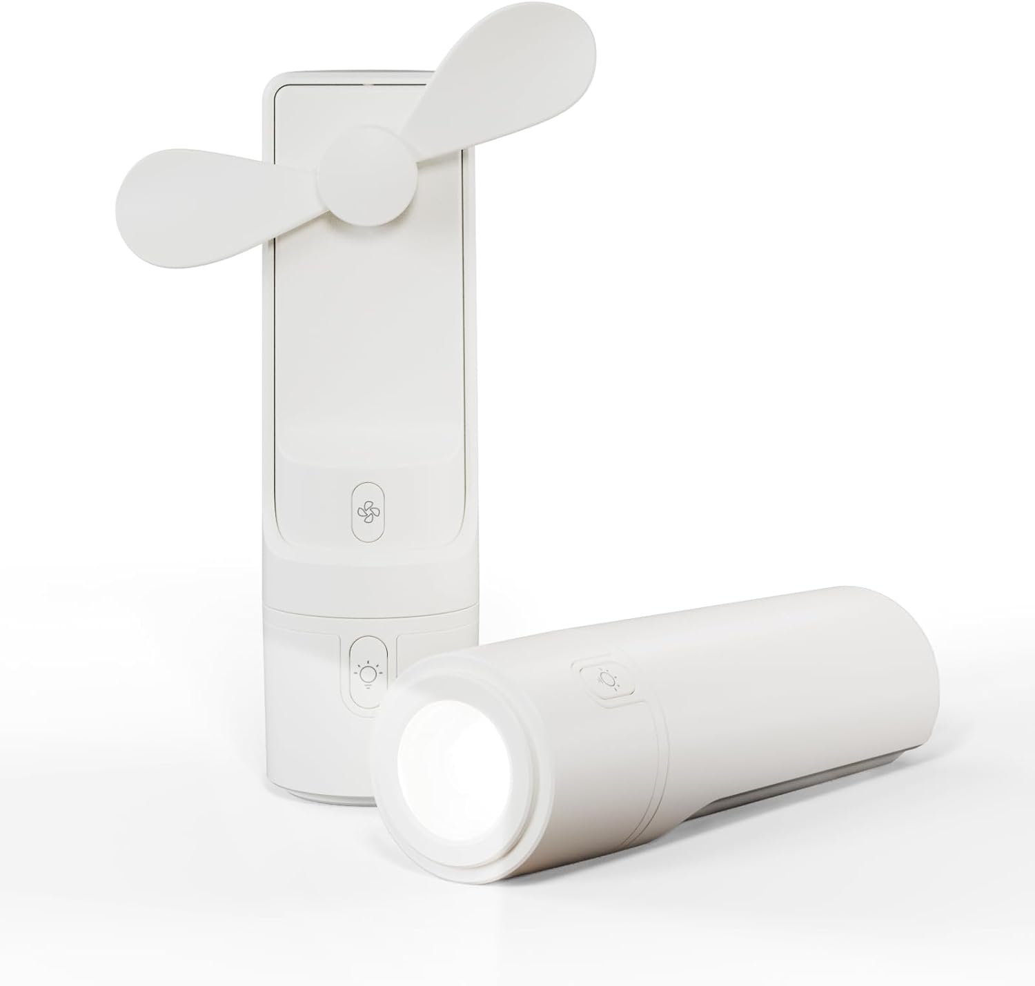 Airluxe Mini 3-in-1 Portable Fan Rechargeable- Handheld Fan with 35-Hour Battery Life, Fast Charging Power Bank&Flashlight- Personal Fan for Travel, Vacation, and Festival Essentials White