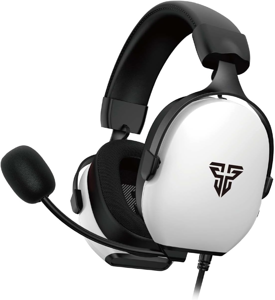 FANTECH Gaming Headset with 7.1 Virtual Surround Sound, Noise Cancelling Microphone, 40mm Drivers, USB Connection, in-Line Audio Control, Compatible with PC, PS4, PS5, Mac, Switch (White)
