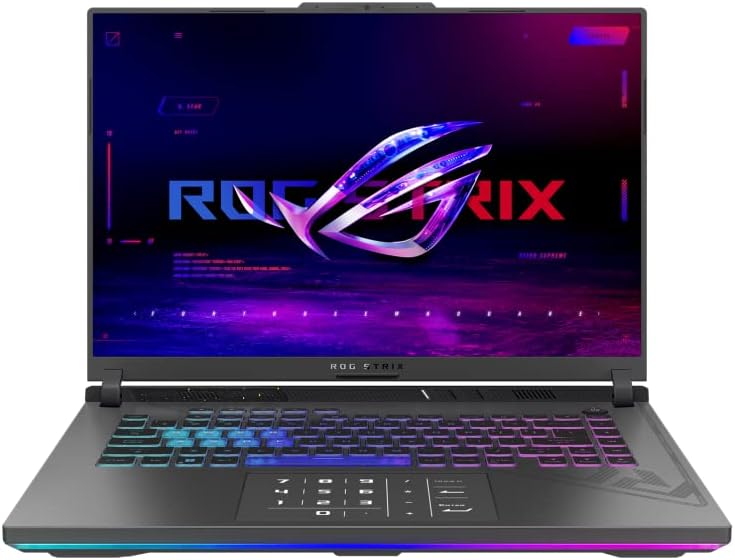 ASUS ROG Strix G16 Gaming Laptop 2023 16” WUXGA 1920 x 1200 IPS 165 hz Core i7-13650HX NVIDIA GeForce RTX 4060 8GB GDDR6 16GB DDR5 512GB SSD Backlit Keyboard Thunderbolt 4 Wi-Fi 6E Windows 10 Pro