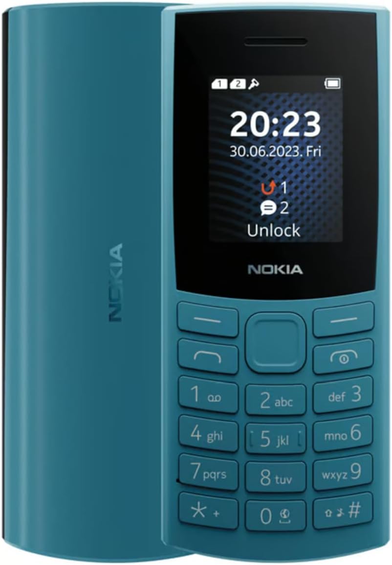 Nokia 105 4G | Dual SIM | GSM Unlocked Mobile Phone | Volte | Charcoal | International Version | Not for AT&T/Cricket/Verizon/Boost – Blue