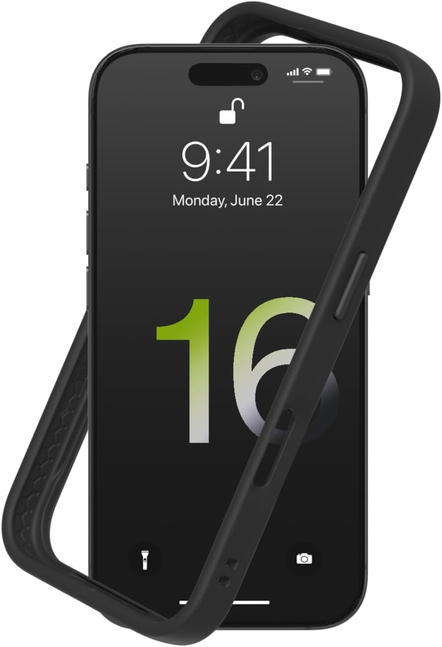 RhinoShield Bumper Case Compatible with iPhone 16 Pro | CrashGuard – Shockproof Slim Design Protective with Military Grade Drop Protection – Black