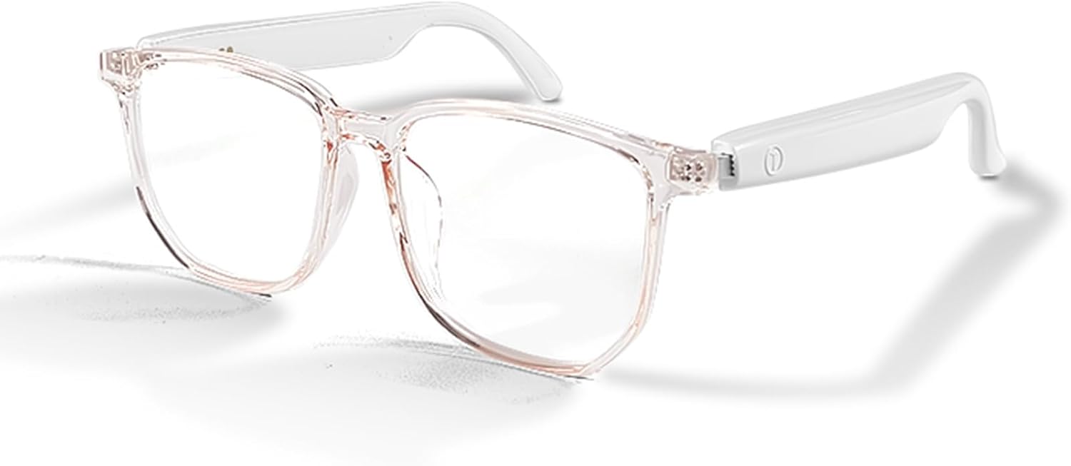 Smart Glasses Bluetooth Audio Sunglasses for Men Women with Dual Stereo Speakers, Open Ear Music &HD Calling, Touch &Voice Assistant, UV Protection——Transparent