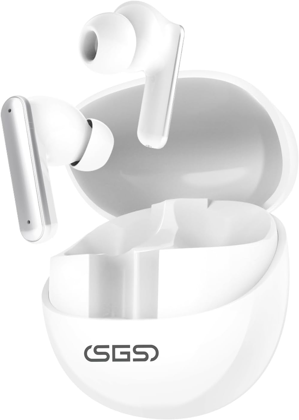 Hybrid Active Noise Cancelling Wireless Earbuds, Noise Cancelling in Ear Headphones for Crystal-Clear Calls & Music, 50H Playtime for Office/Running/Workout (Pearl)