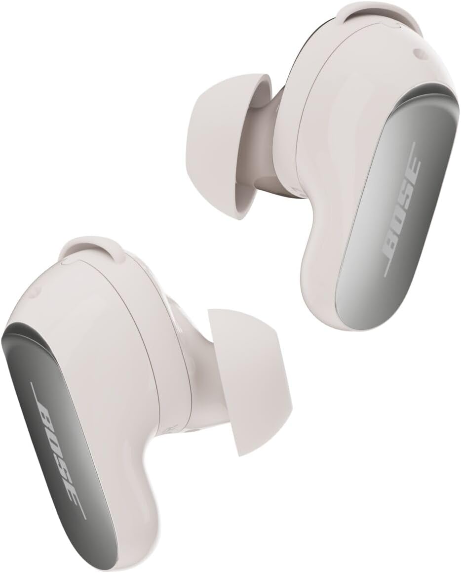 Bose New QuietComfort Ultra Earbuds (2nd Gen) – Wireless Noise Cancelling Earbuds with Mic, Immersive Audio, USB-C Charging, Up to 6 Hours Battery, IPX4 Rating, White Smoke