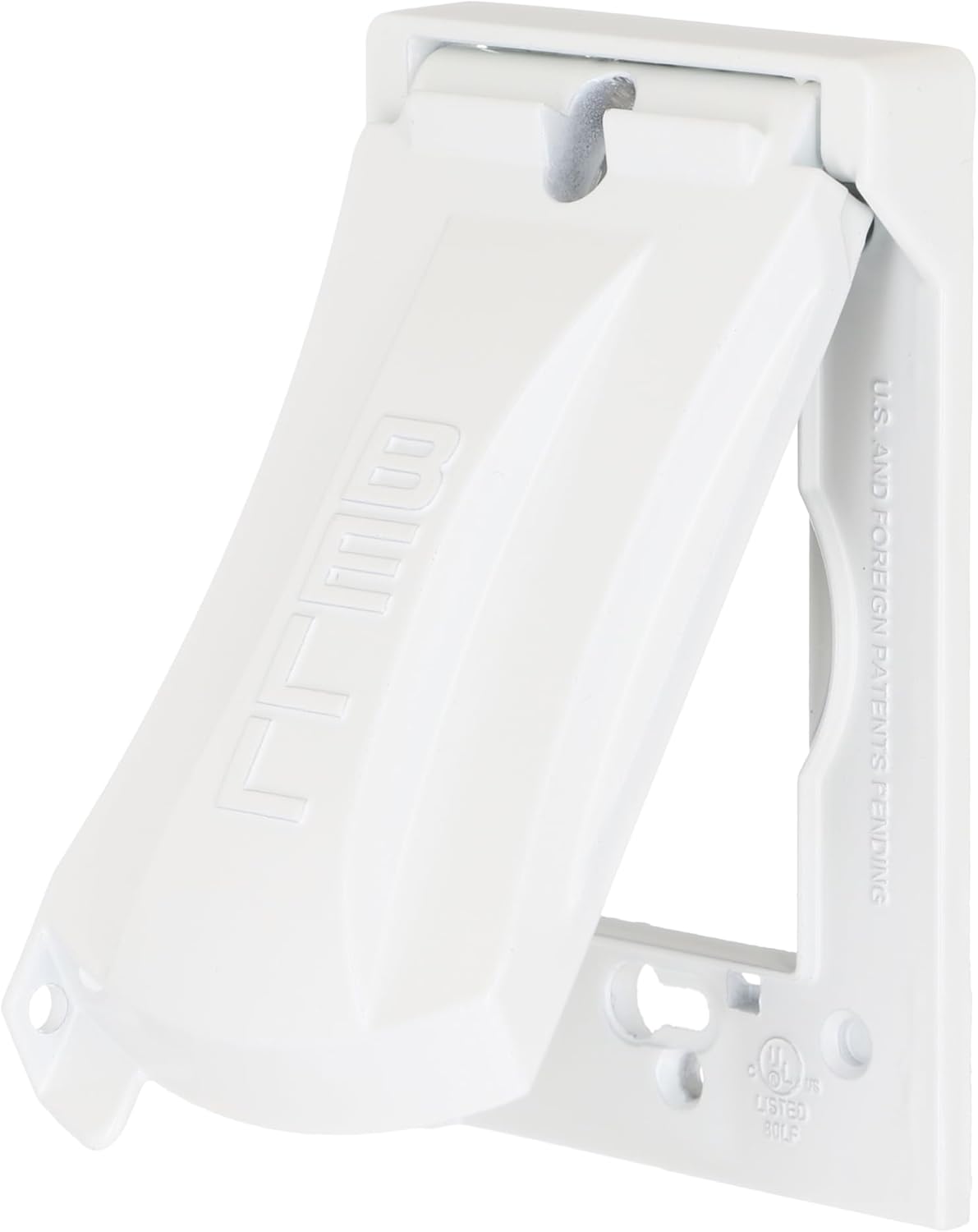 Hubbell-Bell MX1050W 1-Gang Weatherproof Universal Metal Flip Cover, Vertical/Horizontal 12-in-1, White