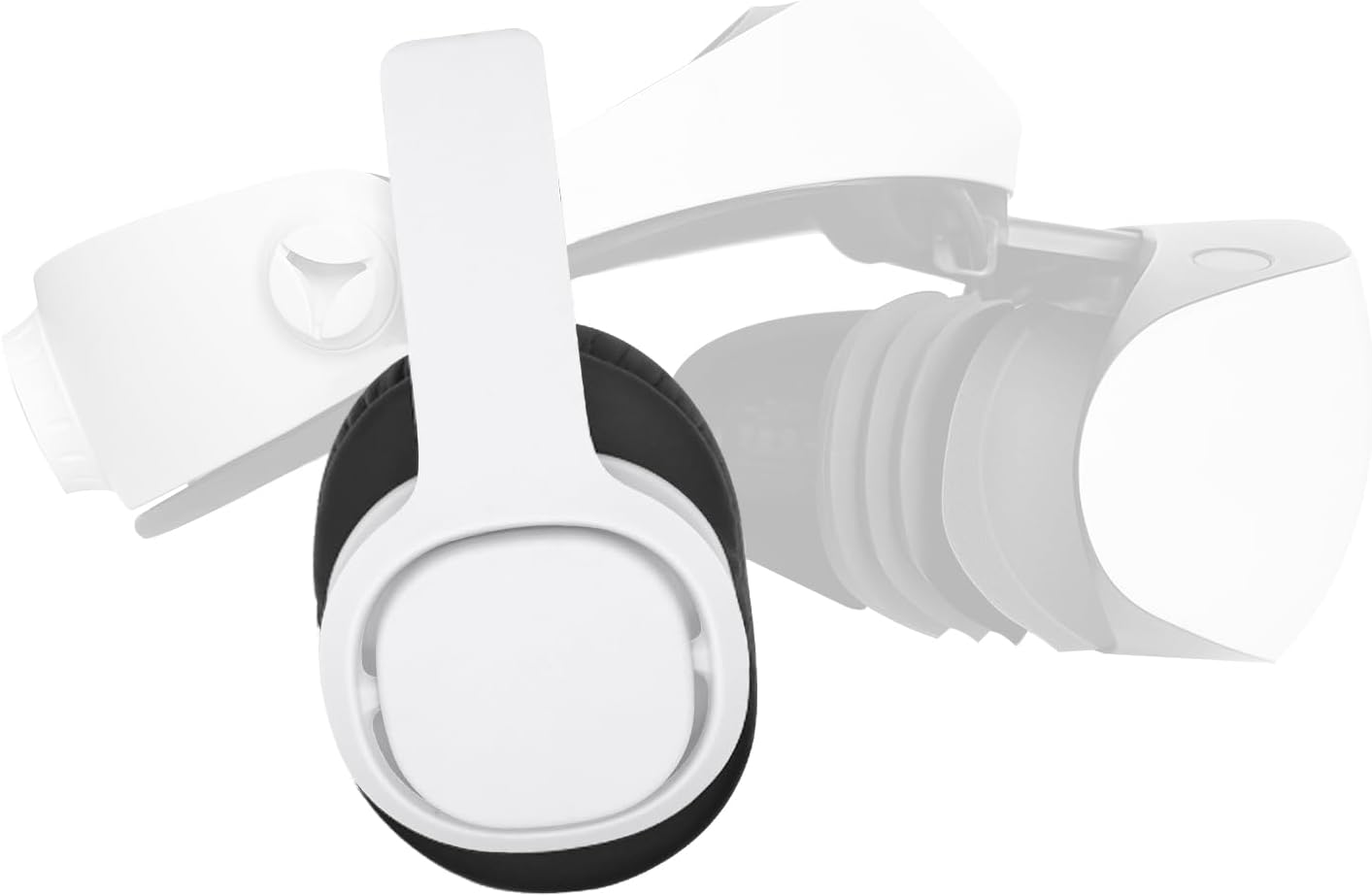 Globular Cluster PH2 Stereo VR Headphones for PS VR 2 – Clip On Design Easy to Install and Remove – Looks Tidy with Cable Router – More Comforable Than in-Ear Buds -75mm x 90mm Earmuffs White