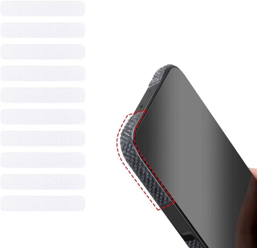 20 Pack Cell Phone Grip Tape Strips Rubber Non Slip Side Sticker Adhesive Grippy Bumper Frame Stickers for iPhone Case Magnetic Mobile Phone Case Commuter Series Cases Smartphone Tablet Frame