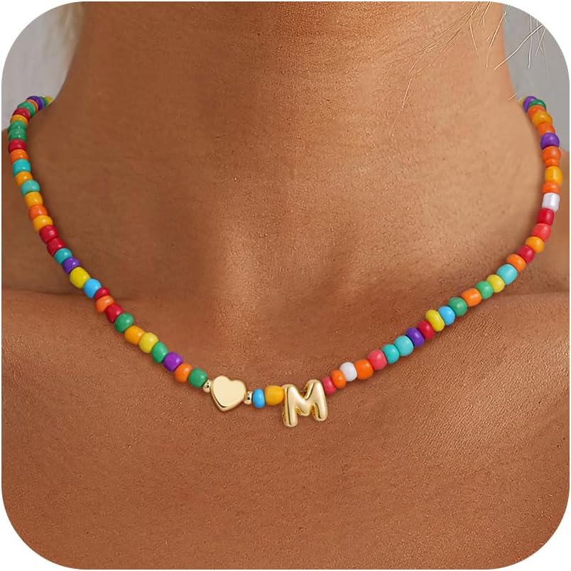 Christmas Gifts Colorful Initial Necklaces for Girls Kids – Colorful Heart Bubble Initial Letter Necklace Teen Girls Gifts Trendy Stuff Birthday Gifts for 5 6 7 8 9 19 Year Old Girl Gift