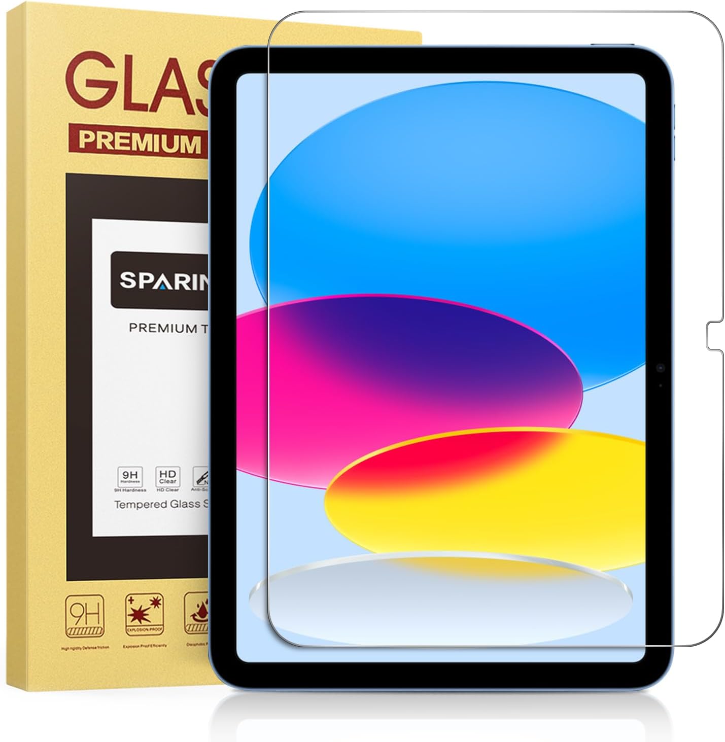SPARIN Screen Protector for iPad A16 11th/10th Generation (11-inch 2025/10.9 inch 2022), Tempered Glass for iPad 11/10 Gen, Case Friendly, Anti-Scratch