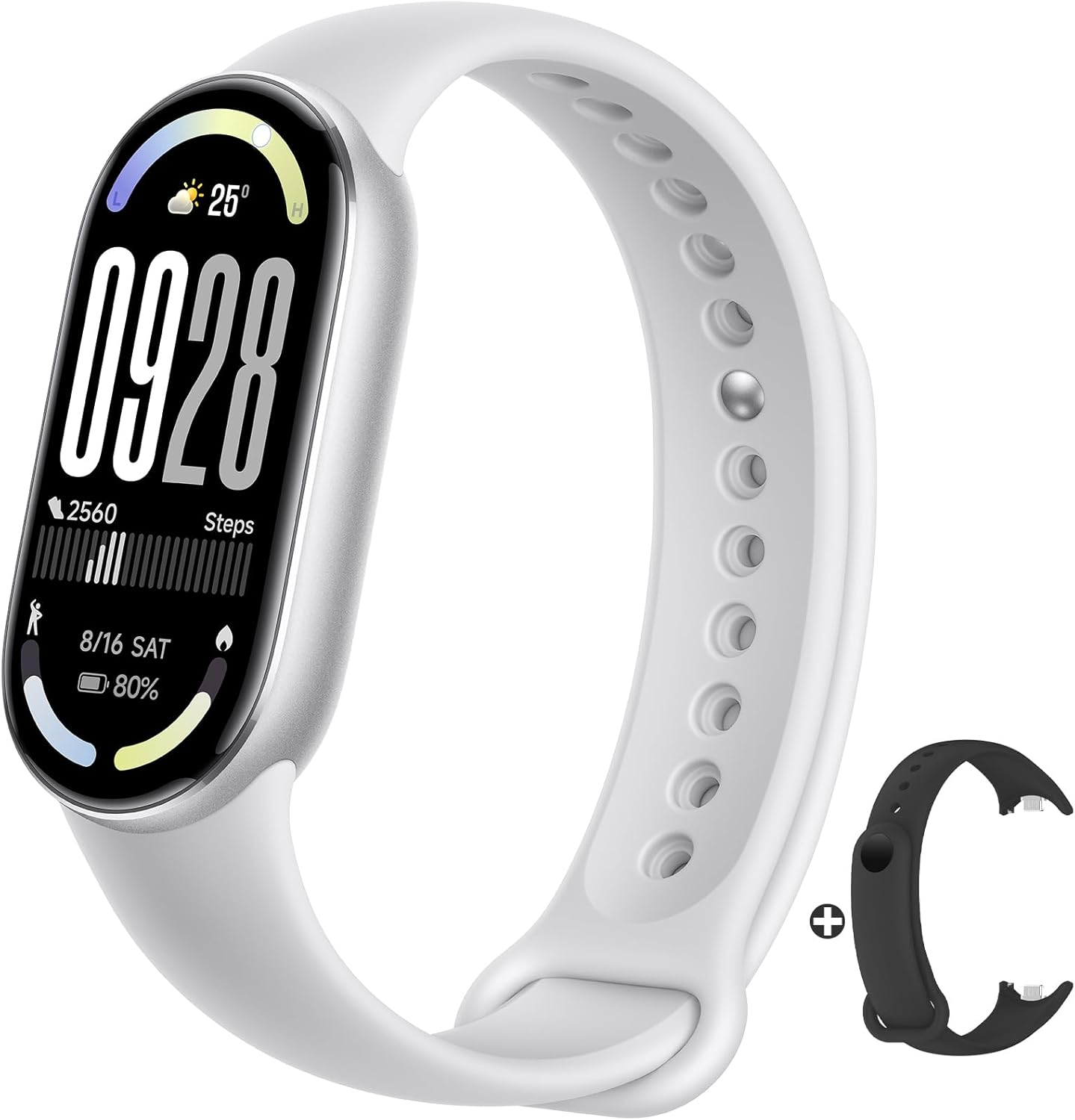 XIAOMI Mi Smart Band 10 (2025) – 1.72″ AMOLED Display | 21 Days Battery Life | Touchscreen, Multi-Sport Tracker, Activity Tracker, Heart Rate Monitor | BT5.4 – Glacier Silver