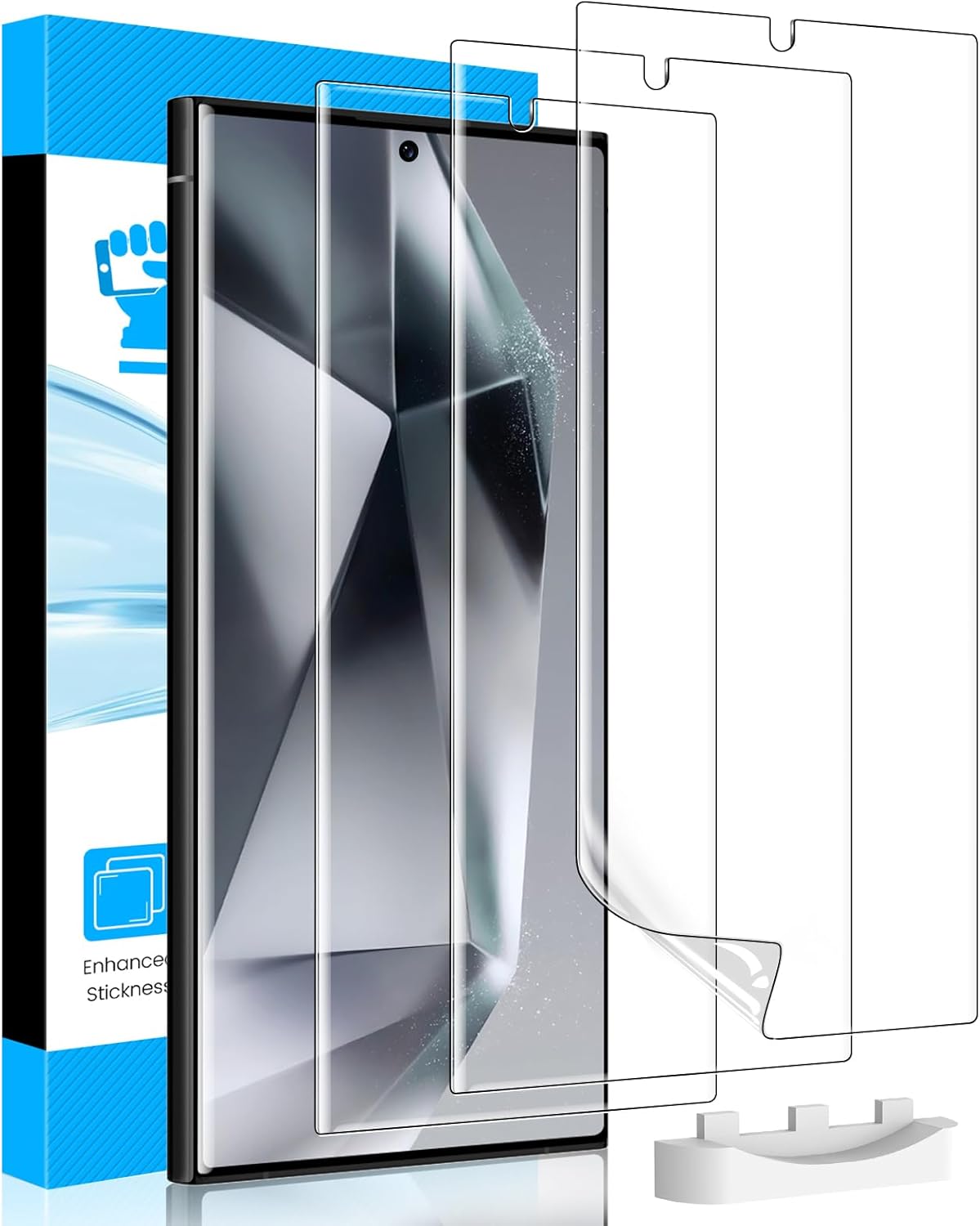 LYWHL 3 Pack Screen Protector for Samsung Galaxy S24 Ultra, Durable Flexible TPU Hydrogel Film, Full Edge Coverage Protection Anti-Scratch Shock-Resistant, Sensitive Touch & Fingerprint Unlock