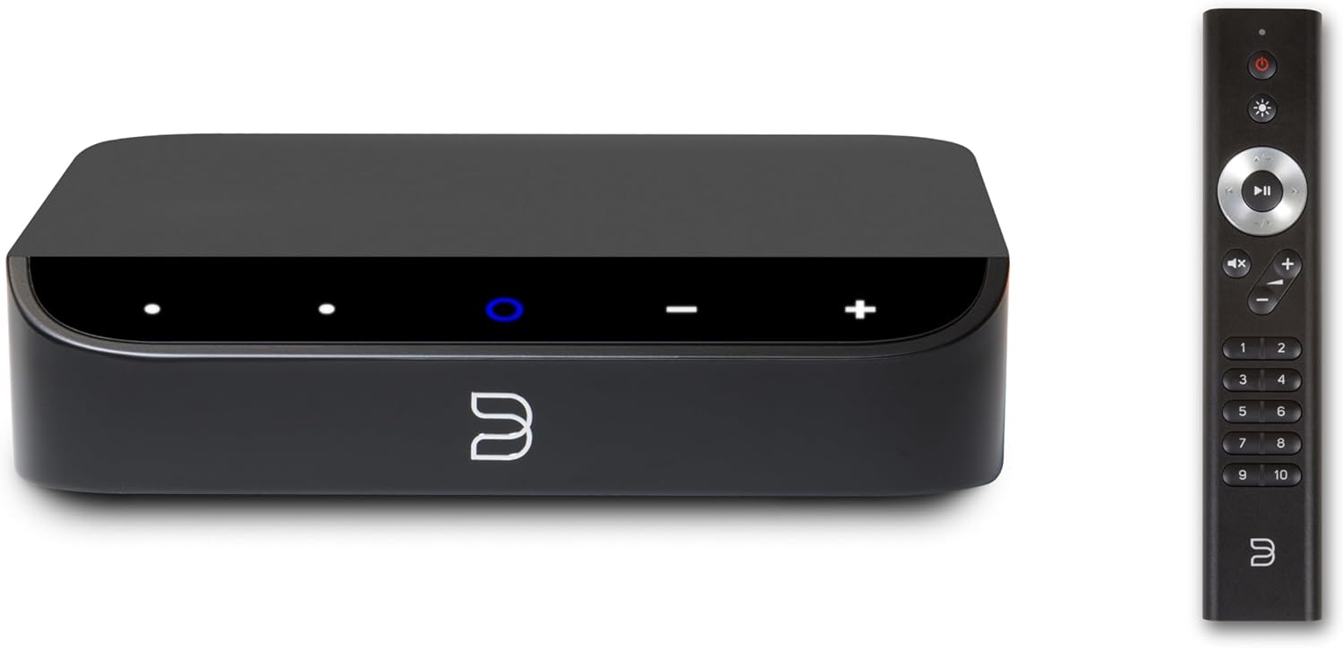Bluesound Node Nano Wireless Music Streamer with RC1 Remote (Black) – Combo Bundle
