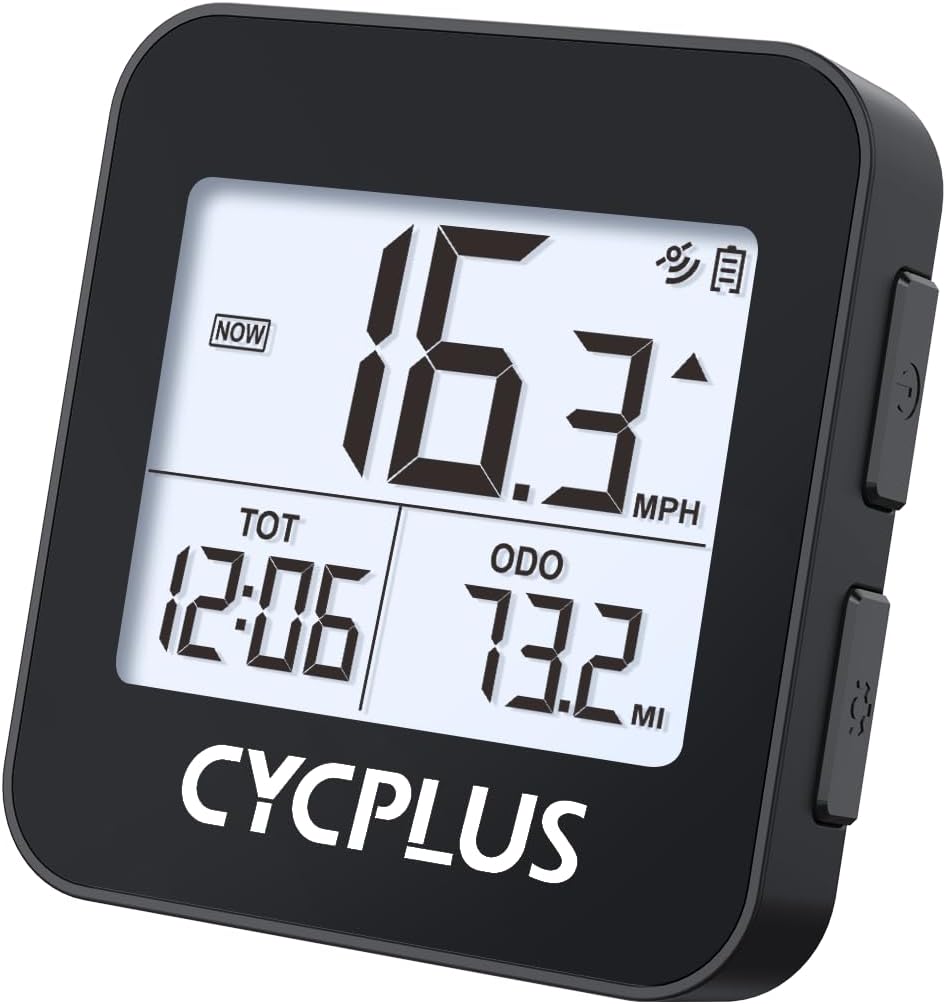 CYCPLUS GPS Bike Computer, Wireless Cycling Computer with Automatic Backlight, Bicycle Speedometer Odometer with Waterproof and Lager Battery, Provide Professional Data Analysis
