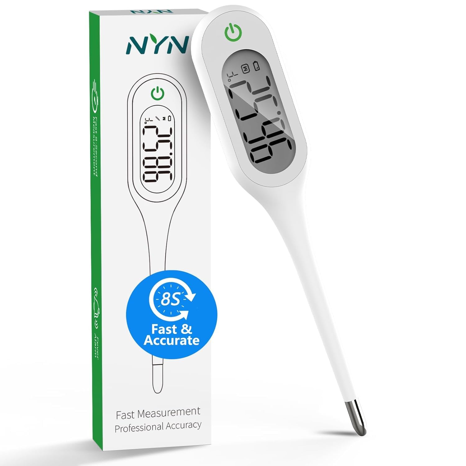 Rectal Thermometer for Babies with Fever Alarm, Safe & Accurate Digital Thermometer for Oral, Rectal or Underarm Use, Design for Baby, Kids & Adults, Recommended by Pediatricians