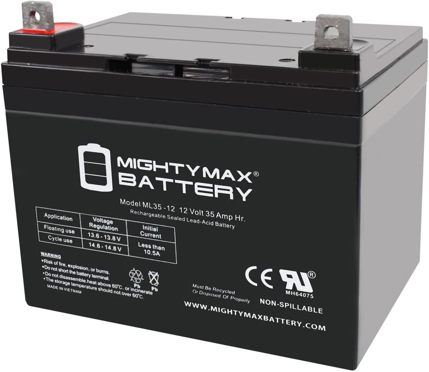 ML35-12 – 12 Volt 35 AH SLA Battery- Mighty Max Battery Brand Product