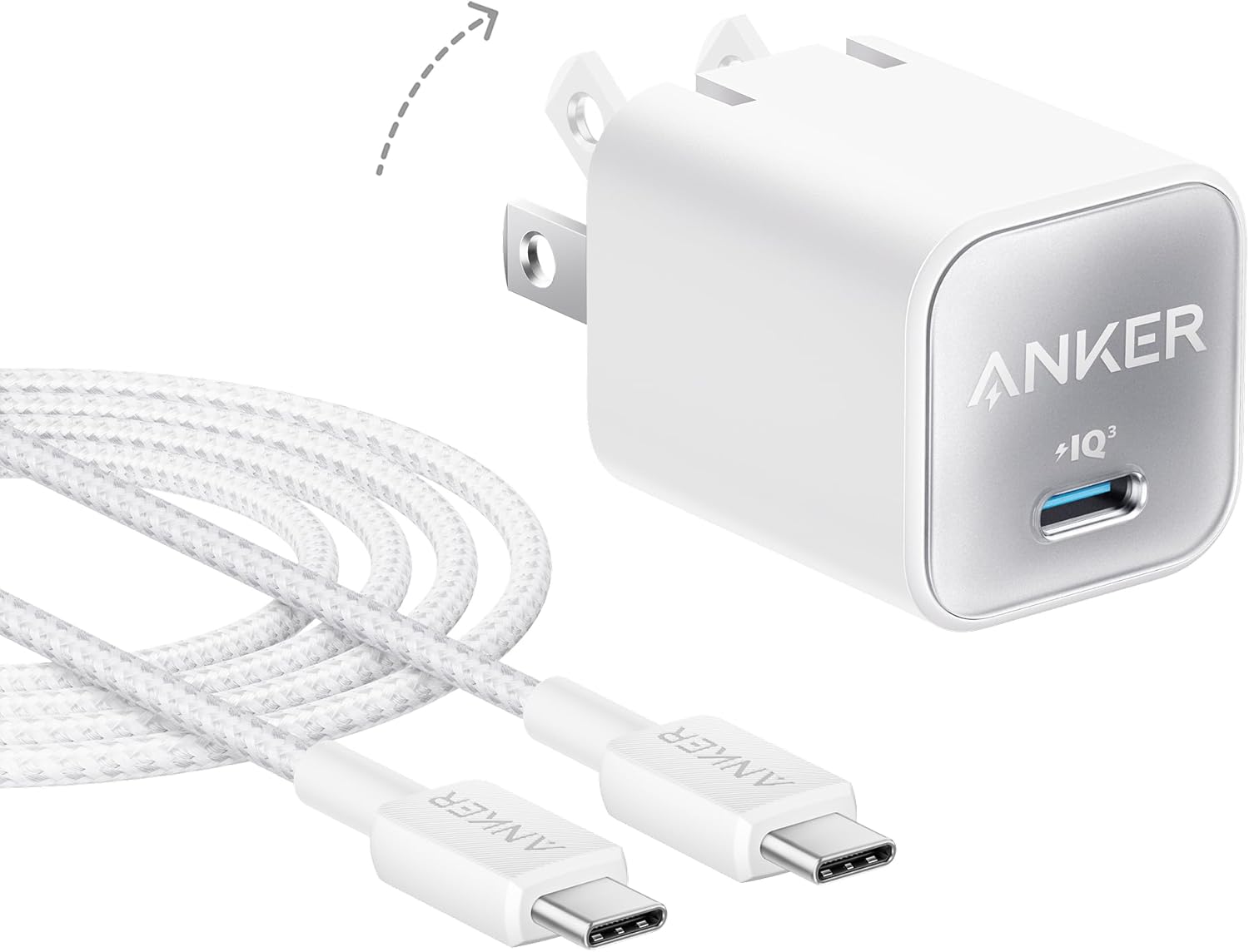 Anker Nano USB C Charger Block, 30W PIQ 3.0 Foldable iPhone Charger Fast Charging for iPhone 17/16 Series, Galaxy, iPad, Compatible with MagSafe