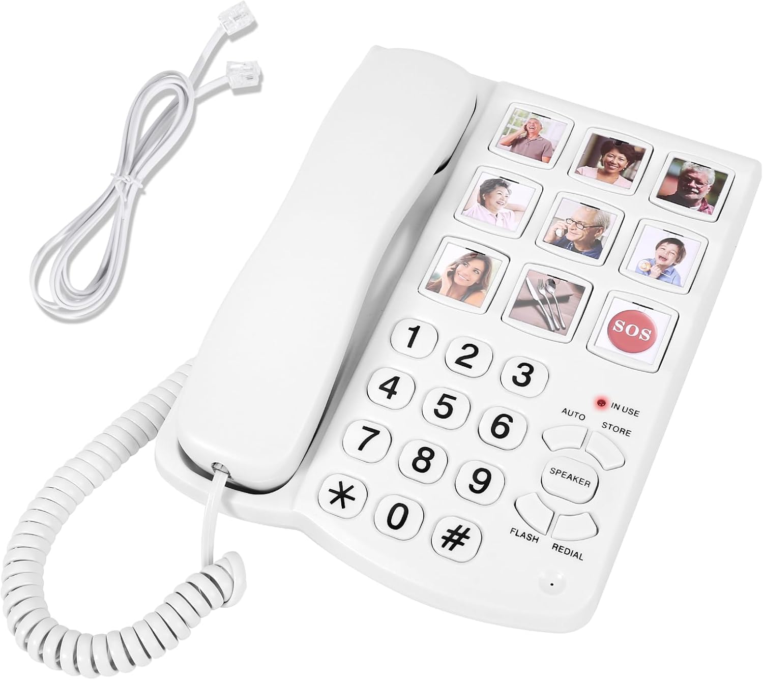 Landline Phones for Seniors – Home Phone for Seniors,9 Big Photo Buttons & One-Click Dialing – Dementia Landline Phone for Senior,Alzheimers Phone,for People with Visual,Hearing & Memory Impairments
