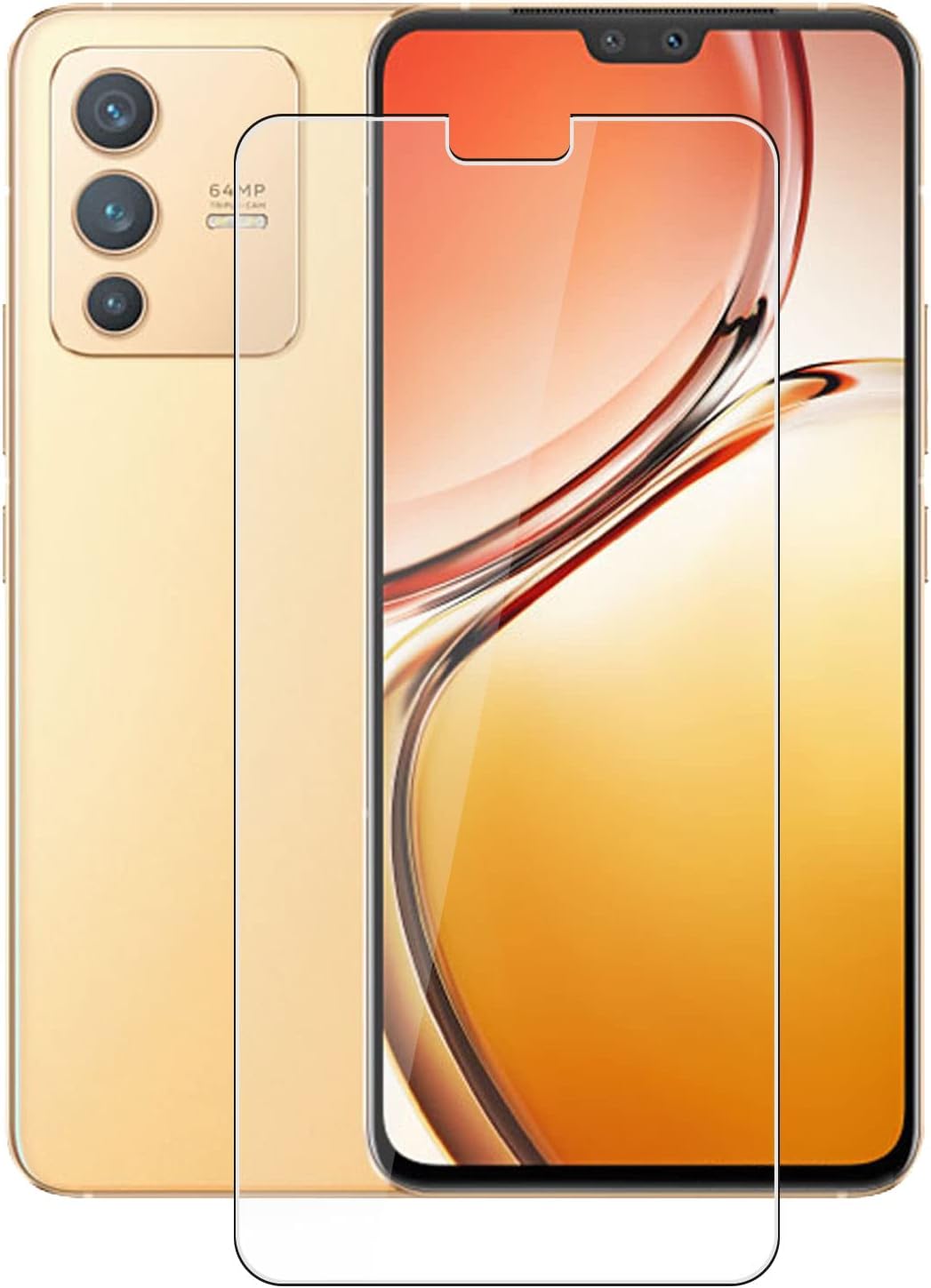 for Vivo V23 5G Tempered Glass Screen Protector, [1 Pack] 9H Hardness Protective Film for Vivo V23 5G (6.44″), High Clear, Anti Scratch, Bubble Free Tempered Glass Film