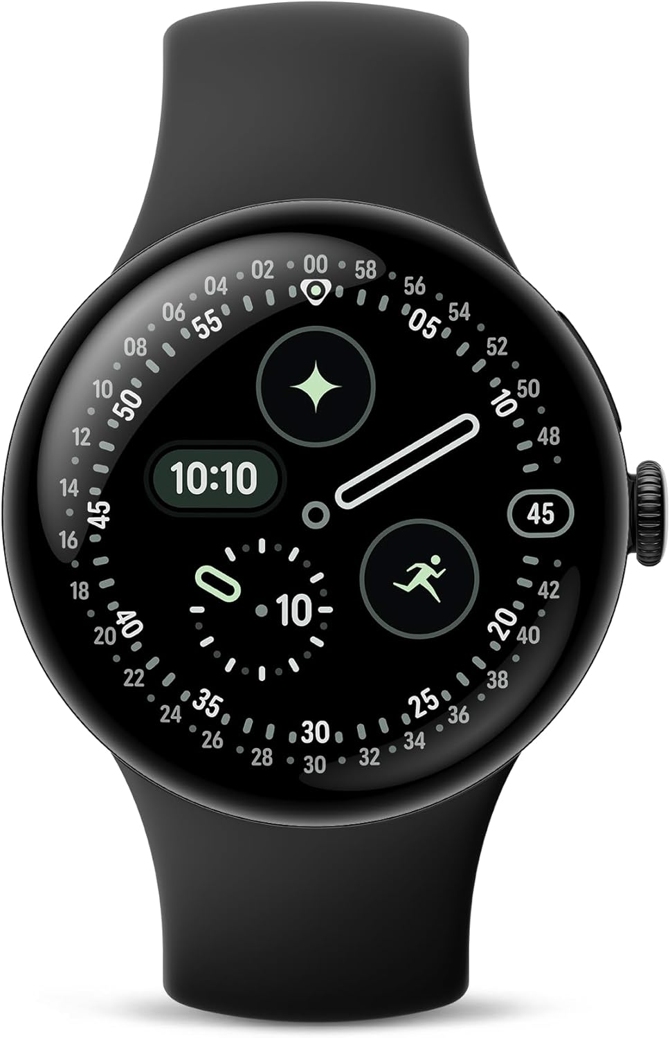 Google Pixel Watch 4 (41mm) – Android Smartwatch with Heart Rate and Sleep Tracking – 30-Hour Battery – Fitness Tracking – Google AI – Matte Black Aluminum Case – Obsidian Active Band – Wi-Fi