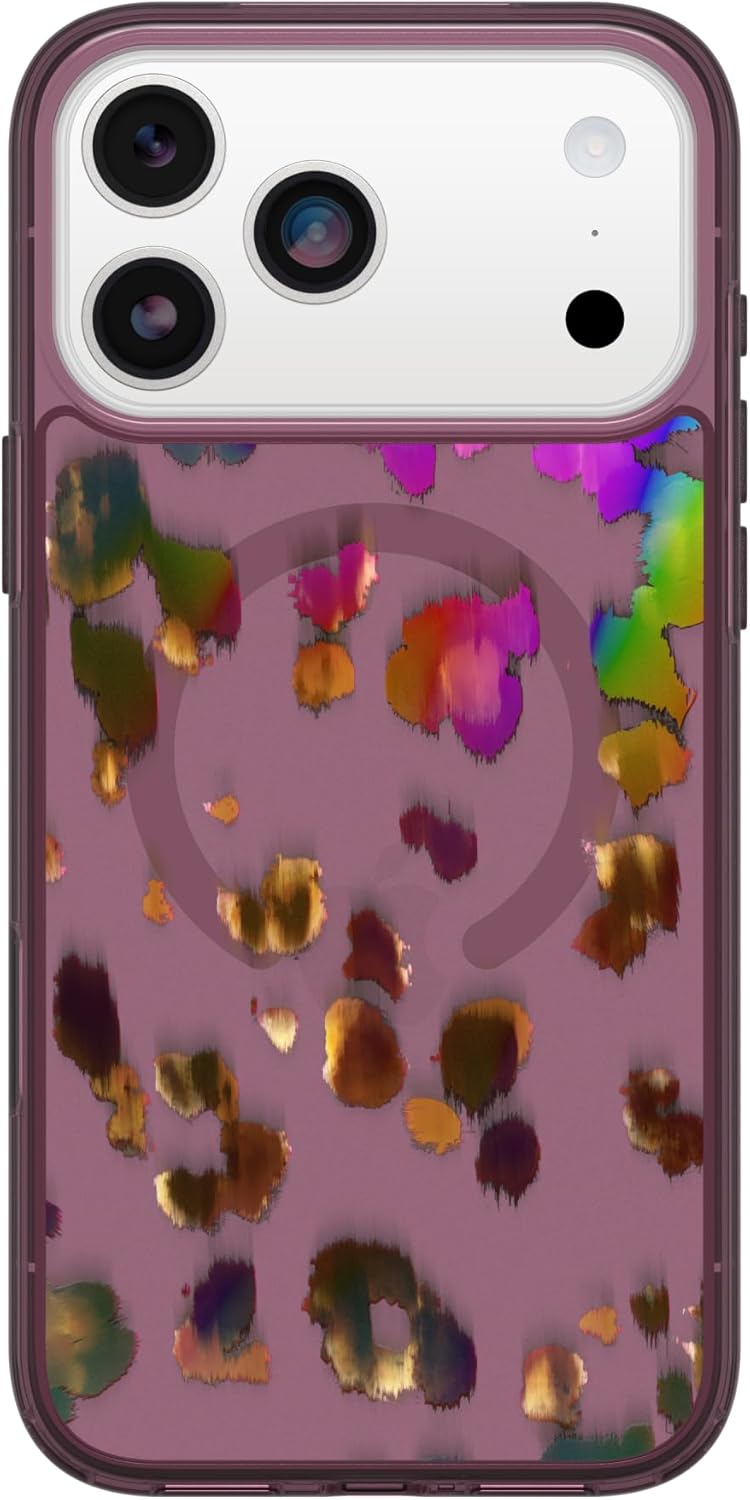 OtterBox iPhone 17 Pro Max Symmetry Series Clear Case – Leopard Shift – Pink