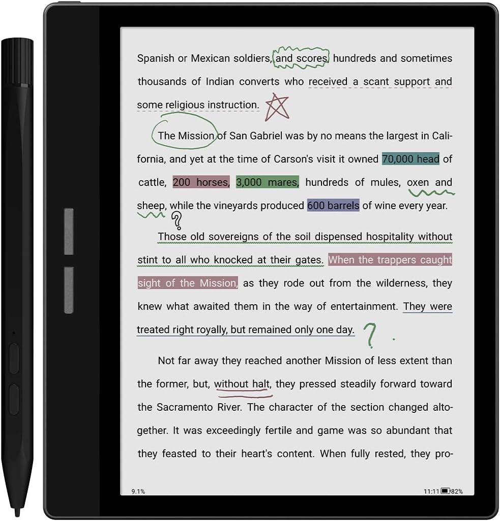 Bigme B751C Color ePaper Tablet 7 Inch for Note-Taking, Reading and Writing with Case and Stylus