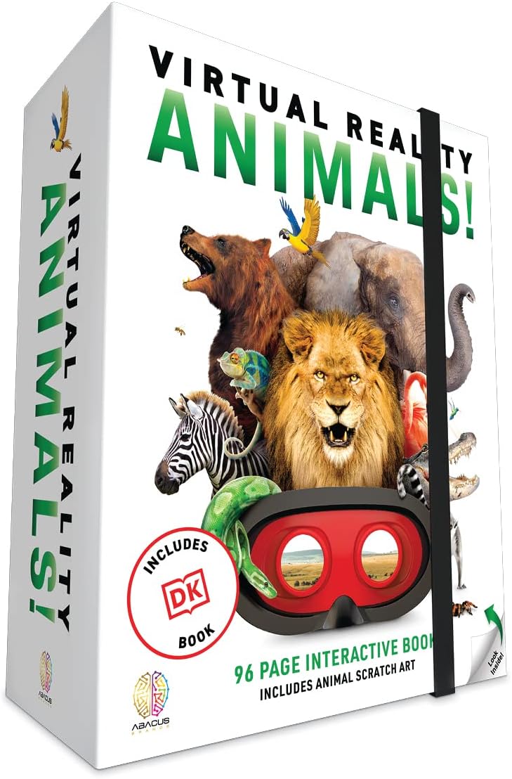 Abacus Brands Virtual Reality Animals! Gift Box – Illustrated Interactive VR Book and STEM Learning Activity Set – for Ages 8 and Up