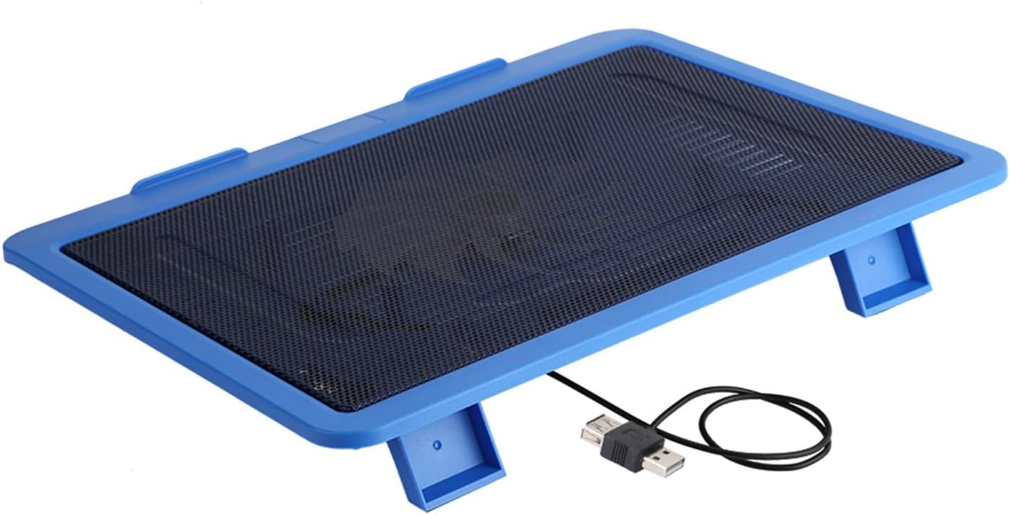 Yosoo Health Gear Laptop Cooling Pad with Big Fan, USB Powered Stand for 14″ or Smaller Notebooks, Quiet Laptop Cooler Base (Blue)