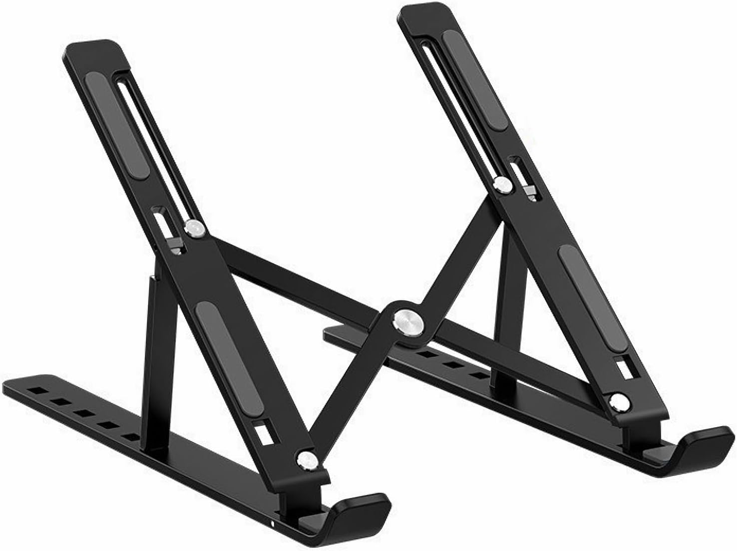 EJAY Laptop Stand for Desk, Aluminum Adjustable Laptop Riser & Ventilated Holder, Foldable Portable Computer Stand for 10-15.6 inch Laptops (Black)