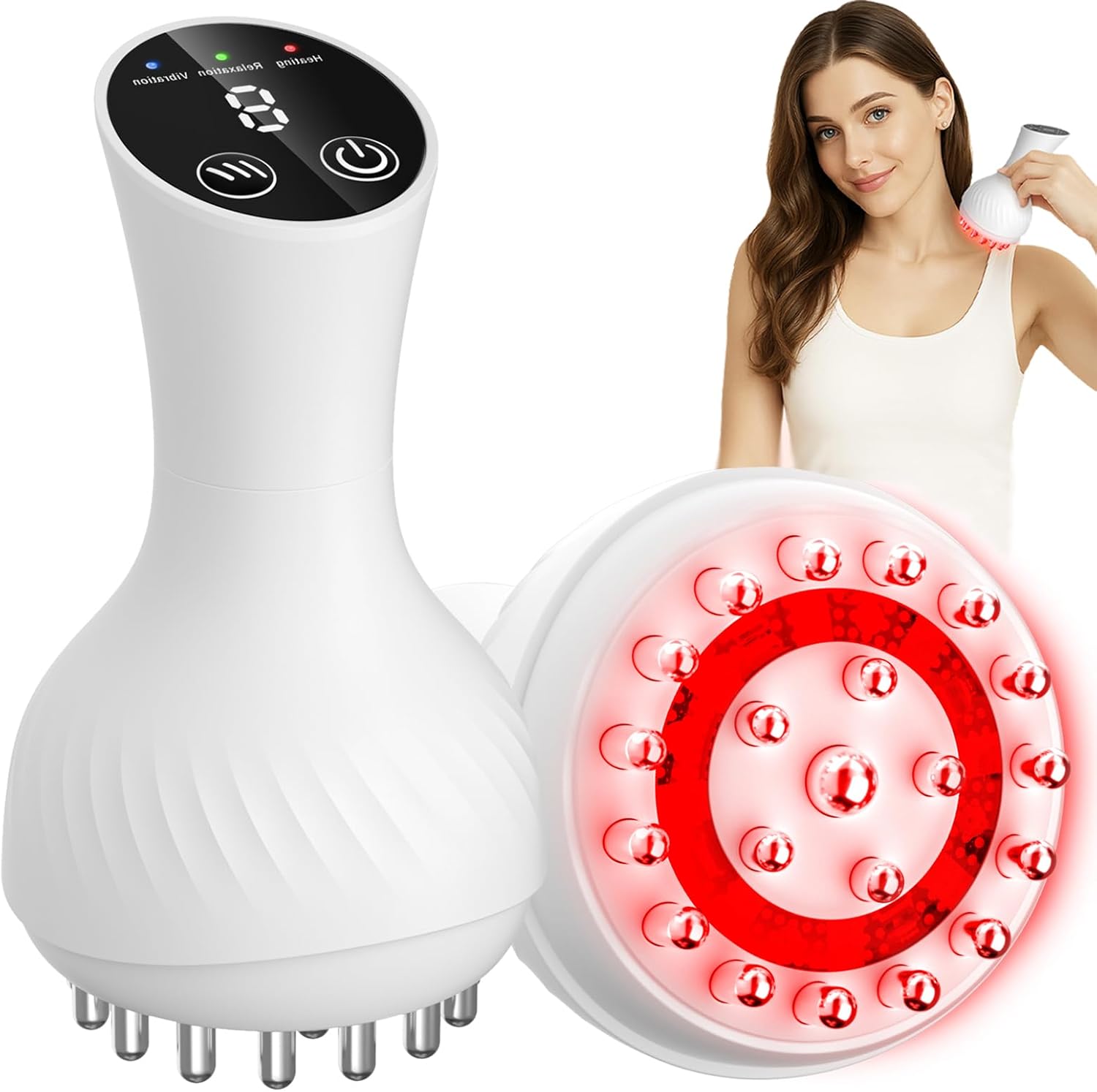 Lymphatic Drainage Massager & Anti Cellulite Massage Tool, Lymphatic Massager,Helps Reduce Stretch Marks & Cellulite，for Belly, Arms & Legs,Body Sculpting Machine with Heat & Vibration