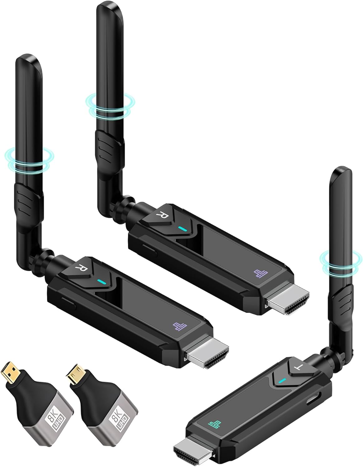 Wireless HDMI Transmitter and Receiver,1148FT/350m 4K Decode 1080P Output Plug&Play 2.4G/5.8G Portable HDMI Wireless for Streaming Video and Audio to Monitor from Laptop/PC/TV Box/Projector（1v2）