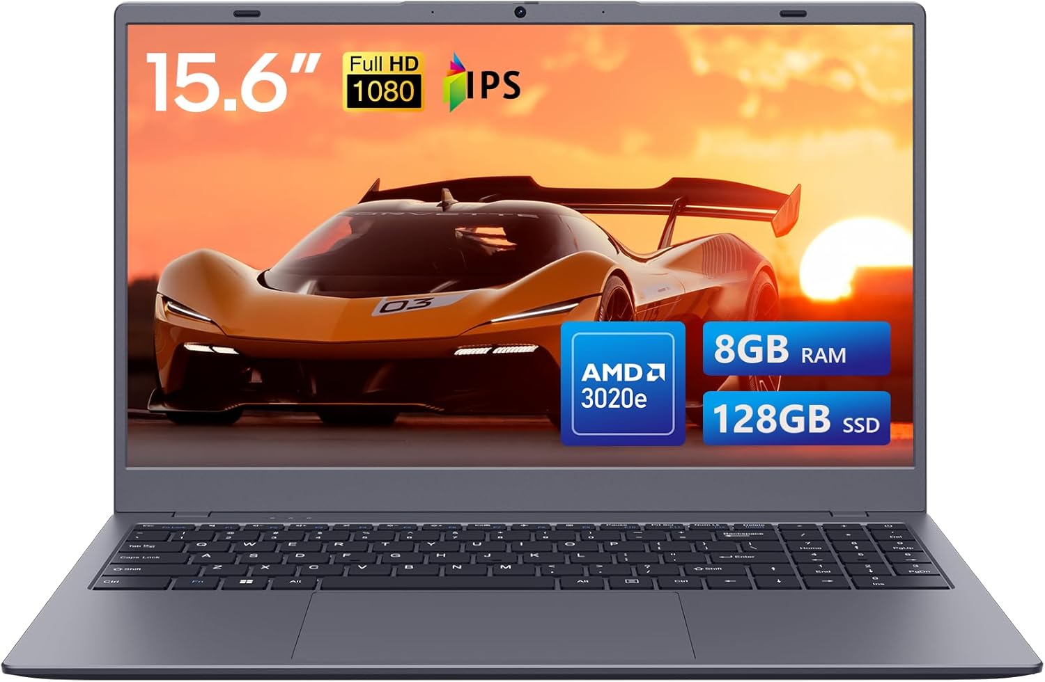 Laptop Computer, AMD Athlon Processor Up to 2.6GHz, 8GB DDR4 RAM 128GB SSD, 15.6″ FHD IPS Display, Perfect for Online Courses, Working from Home, and Watching Video, Gray