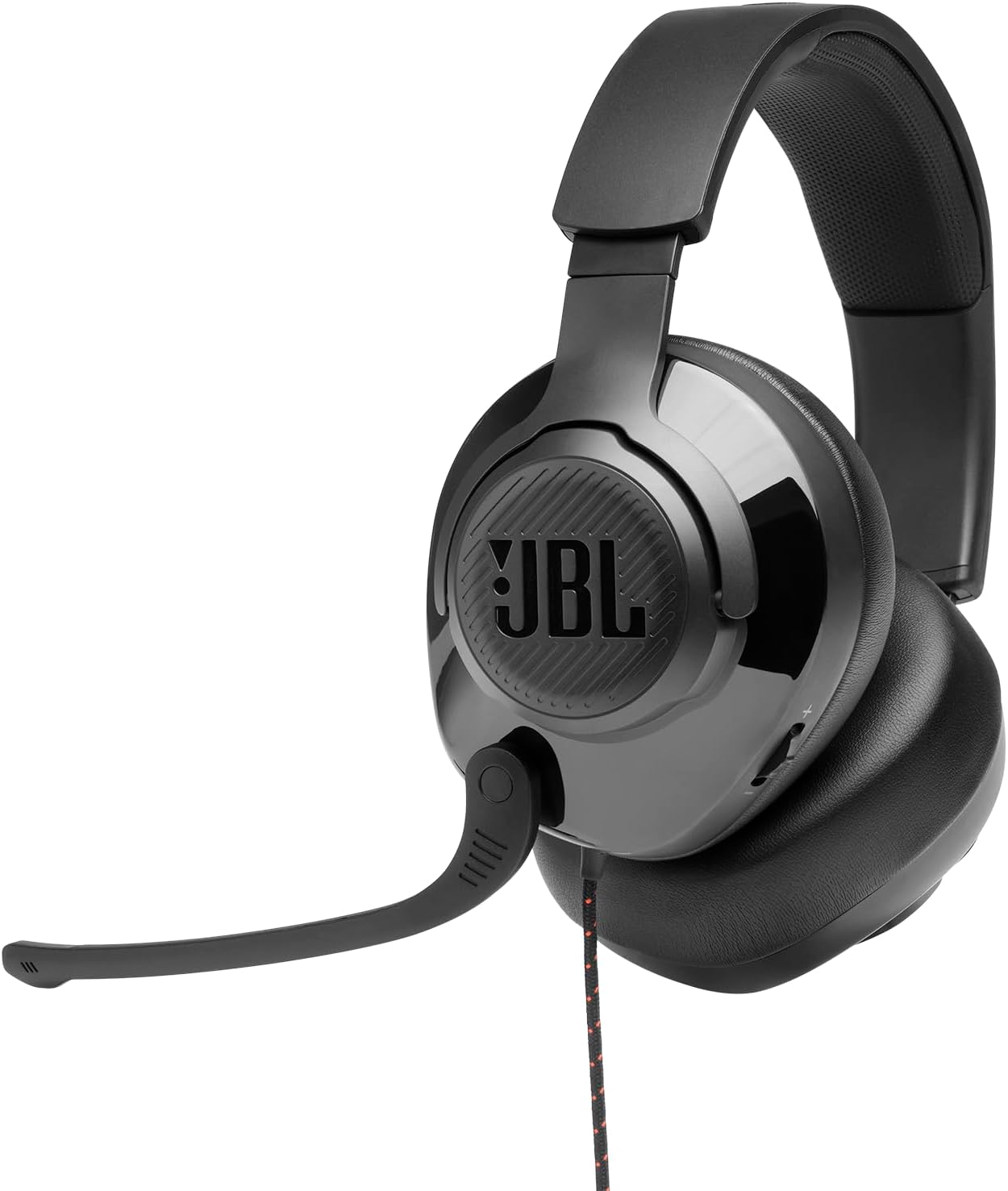 JBL Quantum 200 – Wired over-ear gaming headset with Voice focus directional flip-up mic and memory foam ear cushions (Black)