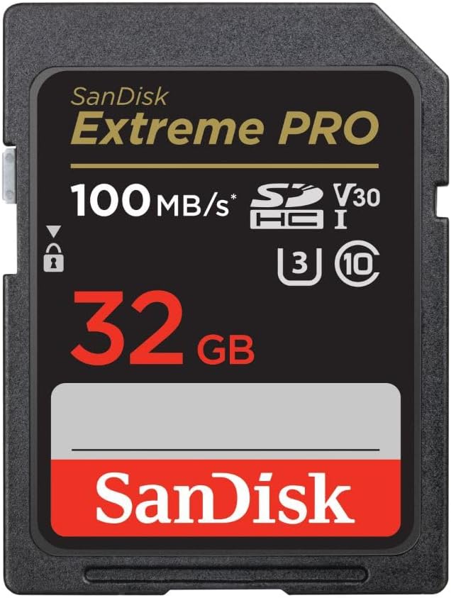 SanDisk 32GB Extreme PRO SDHC UHS-I Memory Card – C10, U3, V30, 4K UHD, SD Card – SDSDXXO-032G-GN4IN