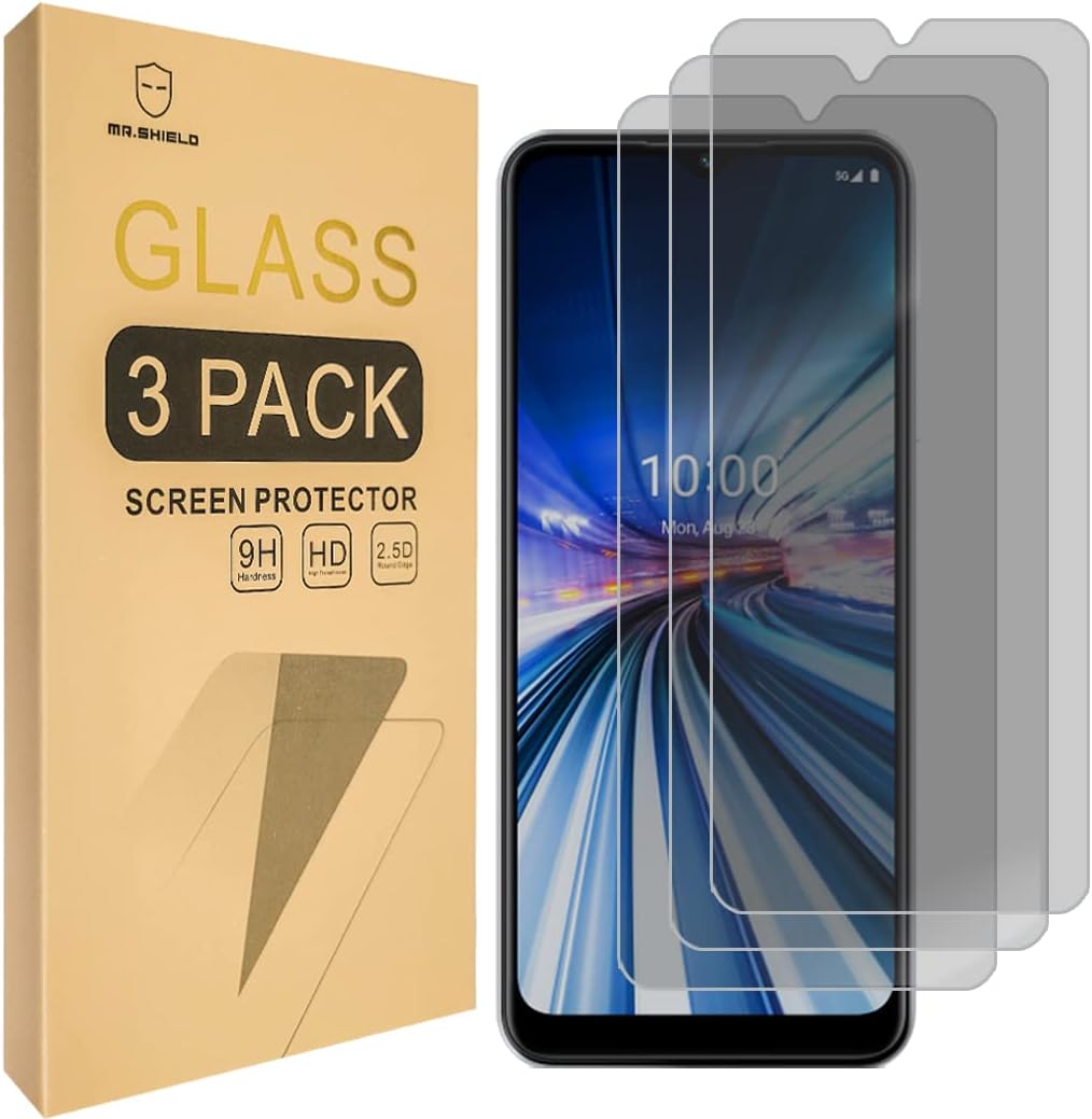 Mr.Shield Privacy [3-Pack]- Screen Protector For Boost Mobile Celero 5G [Tempered Glass] [Anti Spy] Screen Protector
