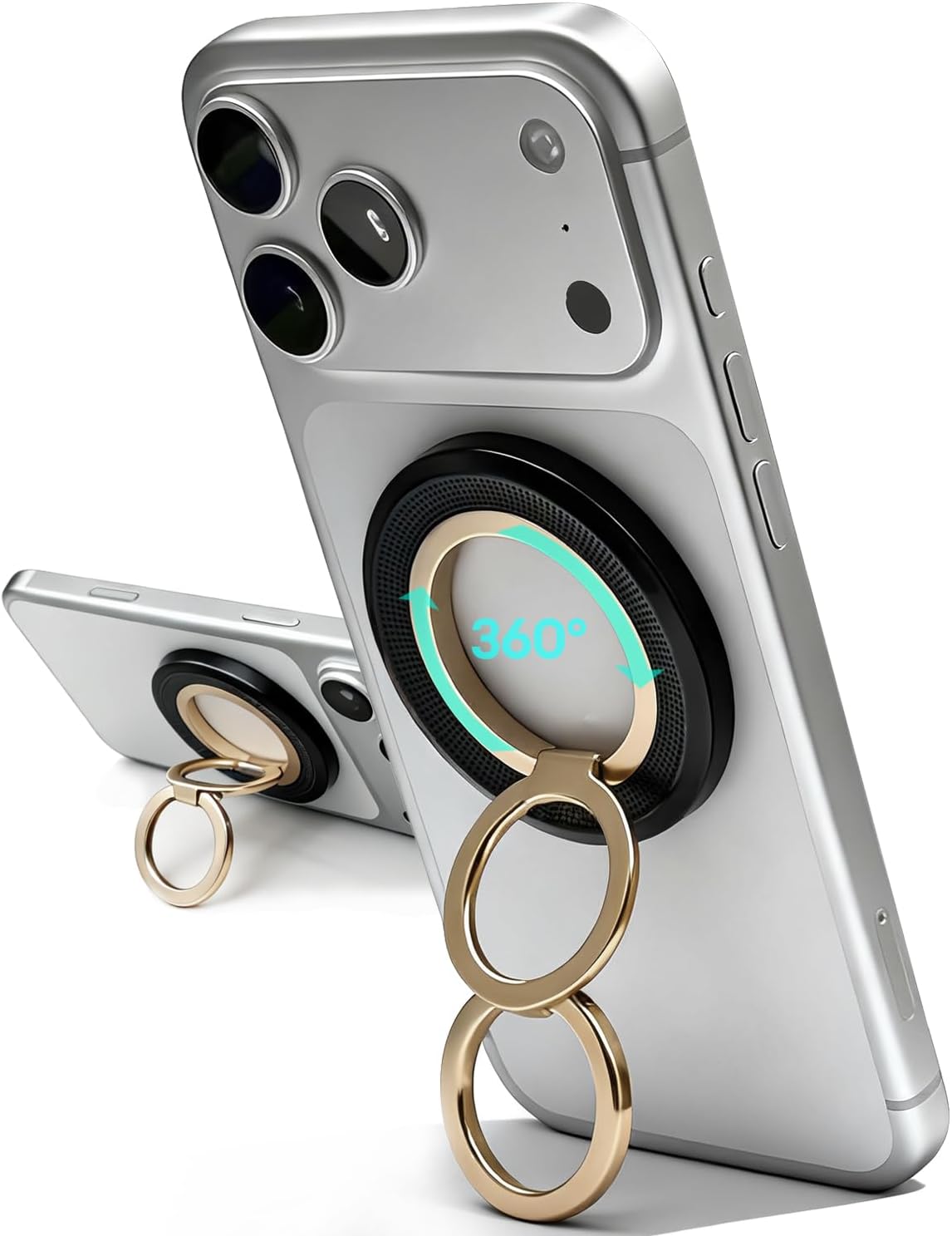 for MagSafe Phone Grip, 360° Rotation Magnetic Cell Phone Grip Magnetic Ring Holder Kickstand Mag Safe Ring Stand Compatible with iPhone 17 16 15 14 13 12 Pro Max MagSafe Accessories Android